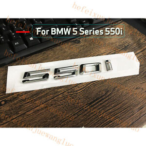 Chrome “  550 i ” Number Trunk Letters Emblem Badge Stickers for 5 Series 550 i