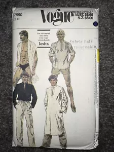 Vogue 7990 Sewing Pattern Men’s Swimsuit Pants Shorts Caftan Top Sz 44 70s Retro - Picture 1 of 3