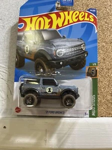 2022 Hot Wheels Blue/Grey 21 Ford Bronco Mud Studs #68/250 - Picture 1 of 3