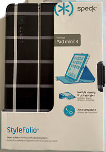 Speck Stylefolio Case iPad Mini 4 -Black White Windowpane Plaid #5214