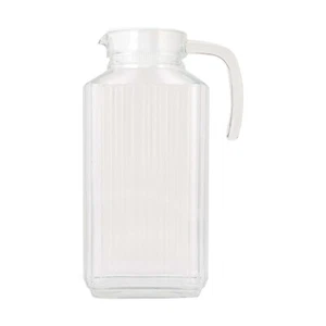1.7L Glass Pitcher Jug with Lid Water Juice Drinks Serving Fridge Container Jug - Picture 1 of 8