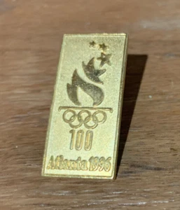 1996 Atlanta Summer Olympic Games 100 Anniversary Gold Tone Torch Pin ACOG HO HO - Picture 1 of 2