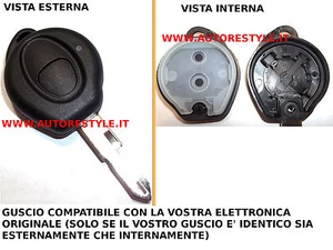 Cover Mando 1 Llave Frente Retro Completo Peugeot 206 Sin Logo - Picture 1 of 1