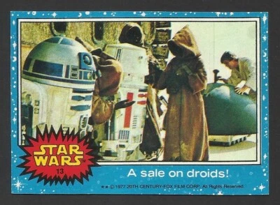 (CB1) A SALE ON DROIDS #13 star wars 1977 topps trading cards US ISSUE BLUE - Image 1 of 2