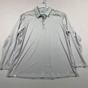 Adidas Golf Grey Long Sleeve Lightweight Polo Shirt Mens 2XL XXL - Picture 1 of 14