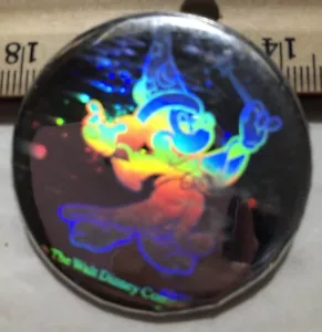 Disneyland Button Pin Souvenir Fantasmic Holographic Sorcerer Mickey (C) - Picture 1 of 3