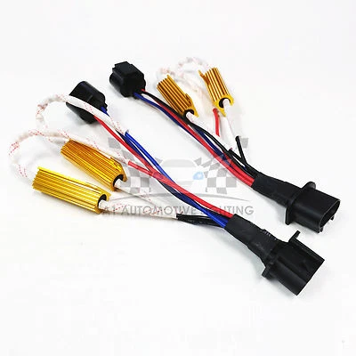 HID LED Resistor Kit Relay Harness Adapter Anti Flicker Error Decoder H13 9008 - Image 1 of 4