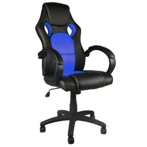 Sedia Poltrona Da Ufficio Direzionale Ruote Girevoli Sportiva Racer Gaming Blu - Foto 1 di 5