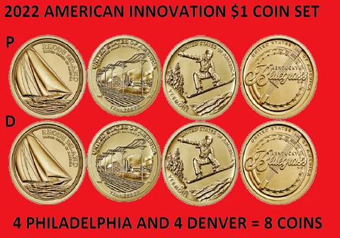 2022 American Innovation Dollar Coin P & D Set - Uncirculated 8 Coins Cover
