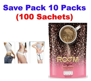 100 Sachets ROOM COFFEE 36 IN 1 Slimming Weight Loss Collagen Vitamins Fiber - Picture 1 of 16