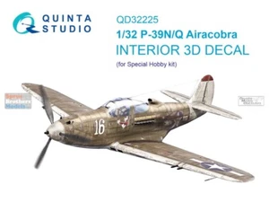 1/32 Quinta Studios 3d Interior Decals #32225 P-39N / Q Airacobra For SPH - Picture 1 of 2