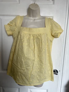New Look Top Tunic Size 12 yellow 100% Cotton blouse festival embroidered smock - Picture 1 of 7