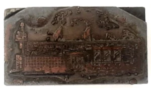 Printing Block Letterpress Wood Metal Copper Hills Bank Trust Co Advertisement - Picture 1 of 2