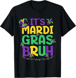 Bruh Mardi Gras Teens Boys Kids Mardi Gras T-Shirt Hoodie - Picture 1 of 11