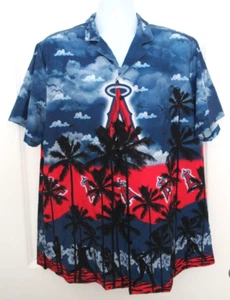 Los Angeles Angels Hawaiian Beach Summer Button Down Size XL NWT - Picture 1 of 6