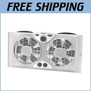 Efficient 8" Reversible Twin Window Fan with Adjustable Panels & Manual Control - Picture 1 of 2