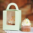 20pcs Wedding Single Cupcake Muffin Fairy Cake Boxes with Clear Window - Green