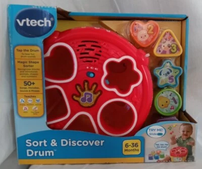 Vtech Sort & Discover Drum NEW in Box Hours of Learning Fun 6-36 Months - Image 1 of 4