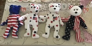 Ty Beanie Babies Patriotic Liberty Glory and Sparkle NWT & Glory NWOT - Imagen 1 de 6