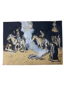 Harold von Schmidt - PAPER PAINTING - AMERICAN ILUSTRATOR - SIGNED - Picture 1 of 2