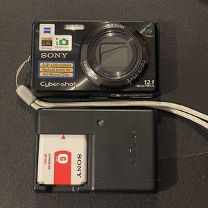Sony Cyber-shot DSC-W290 12.1MP Digitalkamera 5x Zoom Carl Zeiss - Schwarz - Bild 1 von 3