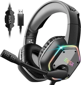 Casque Gaming EKSA E1000 avec Microphone USB PC Basse Surround Sound RGB - Photo 1/6