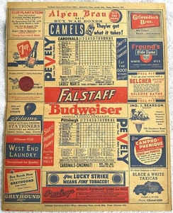 1945 Score Card & Program with Rip Sewell and Fred Schmidt Autographs, JSA COA - Picture 1 of 7