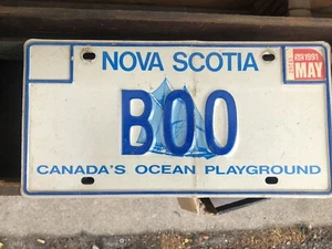 Vintage Nova Scotia License Plate personalized BOO - Picture 1 of 3