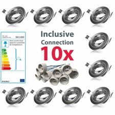 B.K.Licht Einbauleuchtenrahmen GU10 Einbauleuchten 10er-Set (1089BKLSEC)