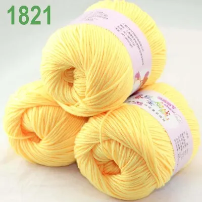 Sale 3 Skeinsx50g Cashmere Silk Wool Children Hand Knit Blankets Crochet Yarn 21 • 9.69€