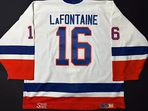Authentic MiC 1987 New York Islanders LaFontaine Syosset Sports jersey 56 CCM - Picture 1 of 8