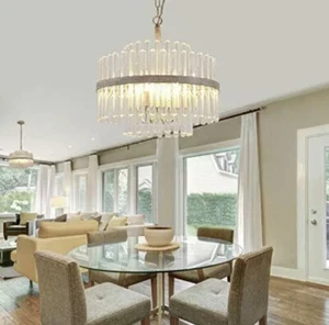 Q&S Modern Crystal Chandelier Luxury Glass - Picture 1 of 11