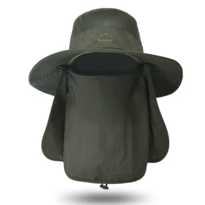 Unisex Sombrero para el Sol con Cuello Solapa Cubierta Pesca Safari Gorra Protección Cuello UPF50+ Foto 1 de 4