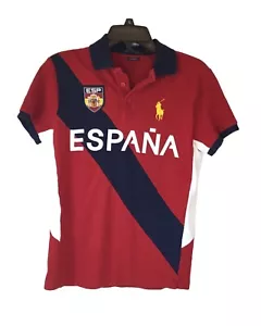 POLO RALPH LAUREN Youth ESPANA P Small POLO SHIRT OLYMPICS Spain #16 BIG PONY - Picture 1 of 8