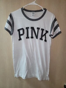Pink By Victoria's Secret Pink Logo Lightweight Oversized Tee Size XSMALL - Picture 1 of 5