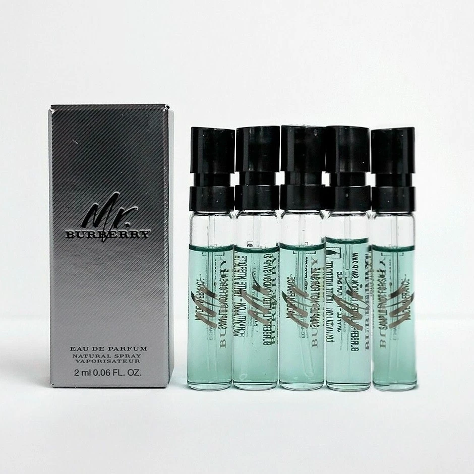 2 X Mr. Burberry Eau De Parfum Spray Samples 2ml / 0.06 Oz Each