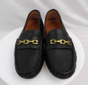 Coach Black Leather Driving Loafers Gold Hardware Woman's shoes Size 5.5 NWOB - Picture 1 of 10