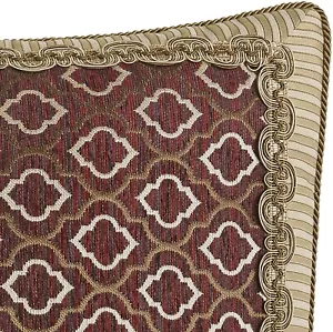 Croscill Esmeralda European Sham with Bordeaux Finish : 26" x 26" Euro : New - Picture 1 of 4