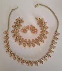Stunning Vintage Jewelcraft Coro Necklace Bracelet Earrings 50S Parure Matching