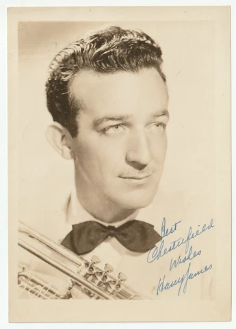 HARRY JAMES - BIG BAND LEADER / BIT ACTOR - Vintage SIGNED Photo - CHESTERFIELD Cover
