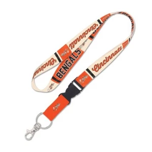 CINCINNATI BENGALS VINTAGE STYLE KEY CHAIN LANYARD DETACH BUCKLE 1" W 22" L - Picture 1 of 1