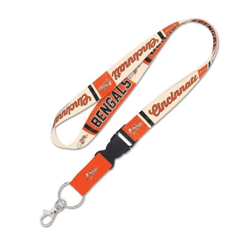 CINCINNATI BENGALS VINTAGE STYLE KEY CHAIN LANYARD DETACH BUCKLE 1" W 22" L Cover