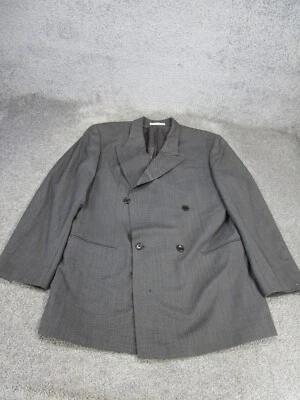Vintage Hugo Boss Sport Coat Mens 48 Double Breasted Gray Wool * - Image 1 of 4