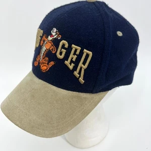 Vintage Disney Store Tigger Wool Blend Suede Brim Baseball Cap Adjustable - Picture 1 of 8