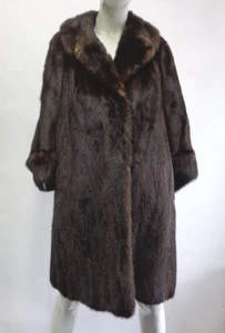 EXCELLENT CANADIAN DARK RANCH MINK FUR COAT JACKET WOMEN WOMAN SIZE 6 SMALL - Picture 1 of 3