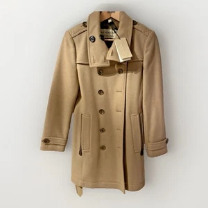 BURBERRY DAYLESMOORE Women Camel Wool Trench Coat UK8 BNWT Designer - Picture 1 of 13