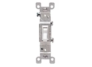 Switch, 15 A, 120 V, Push-In Terminal, Thermoplastic Housing Material, White - p - Picture 1 of 2
