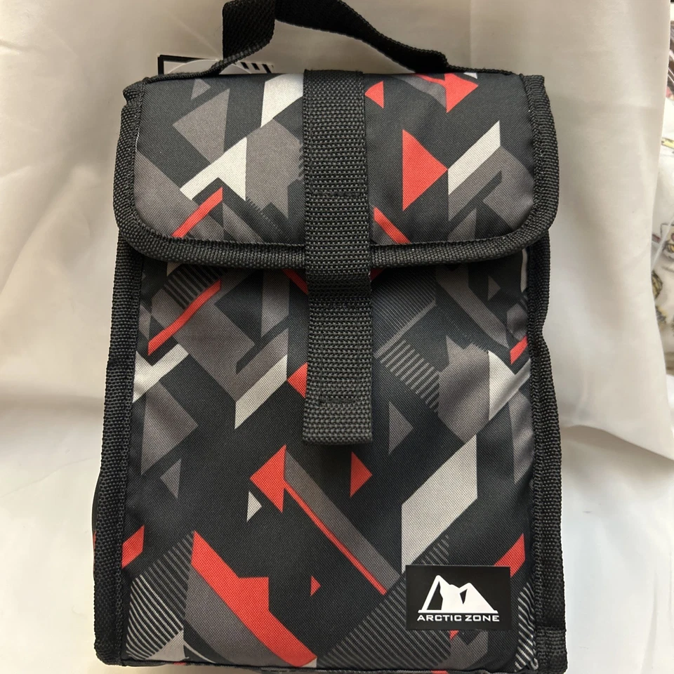 Arctic Zone черный и красный Geo изолированный ланч сумка, высокий ланч-бокс - Изображение 1 из 4