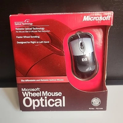 Microsoft Wheel Mouse Optical USB PS/2 - D66-00069 New, Open Box - Free Ship! - Image 1 of 4