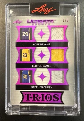 Triple reliquia Leaf Ultimate Sport Kobe Bryant/Lebron James/Stephen Curry 2024/6 Foto 1 de 2